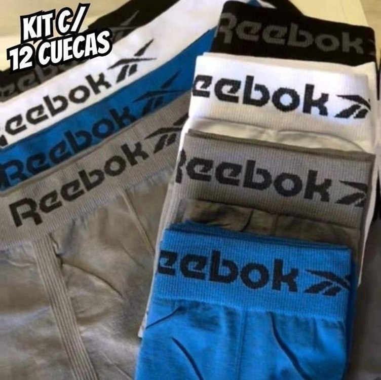 Kit 12 Cuecas Boxer Classic Cos Inteiro Reebok