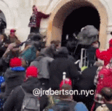 insurrectionists beating police.gif