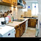 paris france after renovations old apartment kitchen italian ceramic A3ETFJ