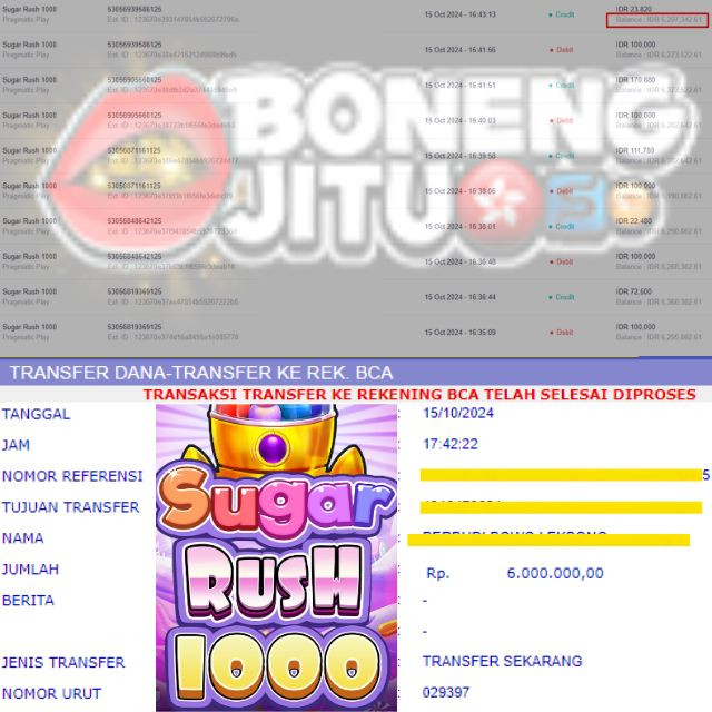 SELAMAT KEPADA ID XXXX JACKPOT PERMAINAN Sugar rush 1000 DI WEB BONENGJITU