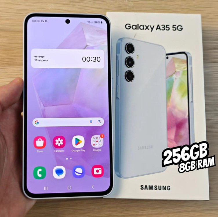 Samsung Galaxy A35 5G, Câmera Tripla Traseira de até 50MP, Selfie de 13MP, Nightography, Apagador de objetos, Design em vidro, IP67, Tela Super AMOLED de 6.6″ 120Hz Vision Booster, 256GB – Azul Claro