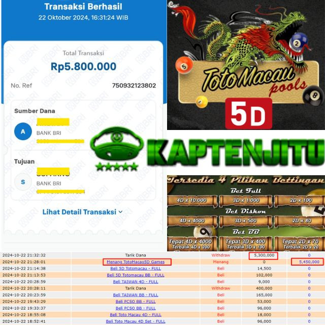 SELAMAT KEPADA ID XXXX JACKPOT TOTOMACAU 5D GAMES DI WEB KAPTENJITU