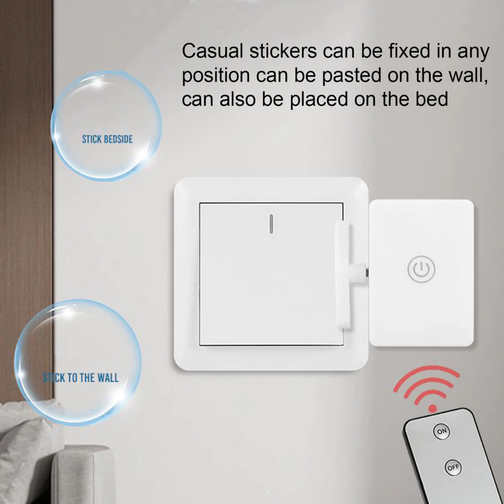 Wireless Light Switch Convenient Remote Control Smart No Wiring Needed Long Range Sensor Easy Turn Off Lights Button Pusher Southeast Asian Favorite