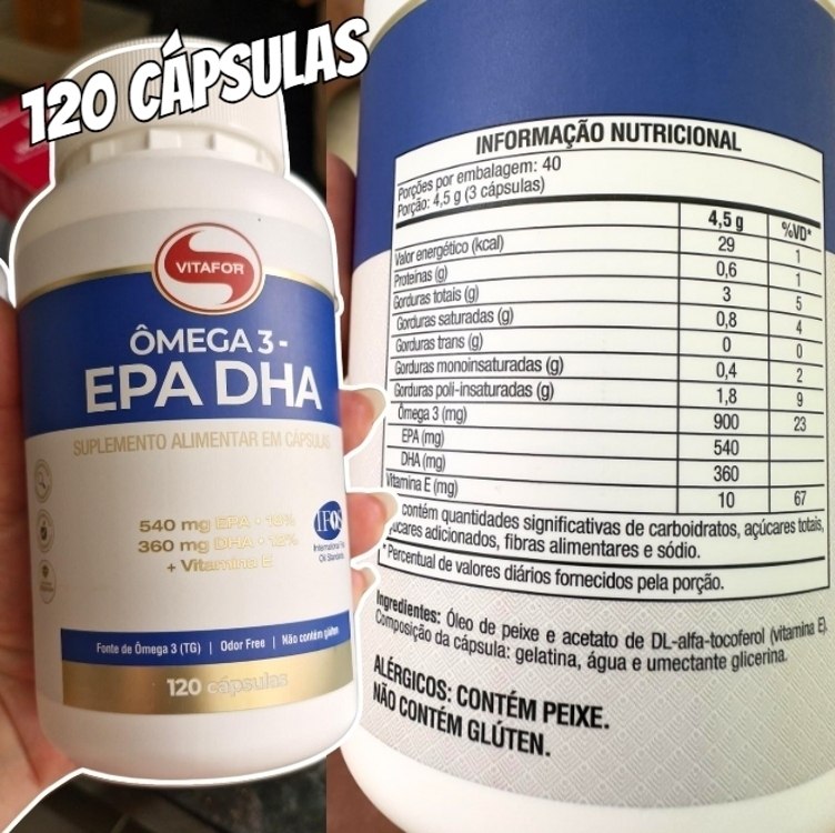 Ômega 3 Epa Dha 1G (120 Caps), Vitafor