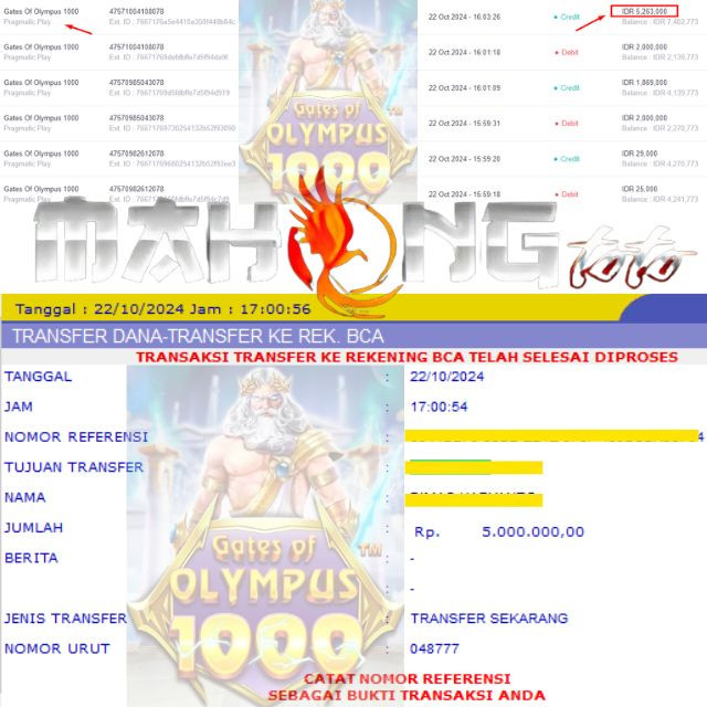 SELAMAT KEPADA ID XXXX JACKPOT PERMAINAN Gates of Olympus 1000 - Pragmatic Play DI WEB MAHONGTOTO
