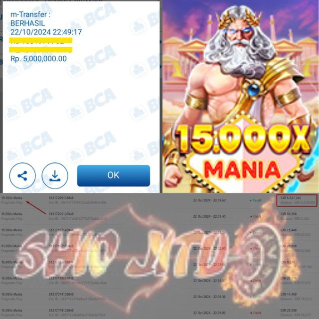 SELAMAT KEPADA ID XXXX JACKPOT PERMAINAN 15.000x Mania - Pragmatic Play DI WEB SHIOJITU