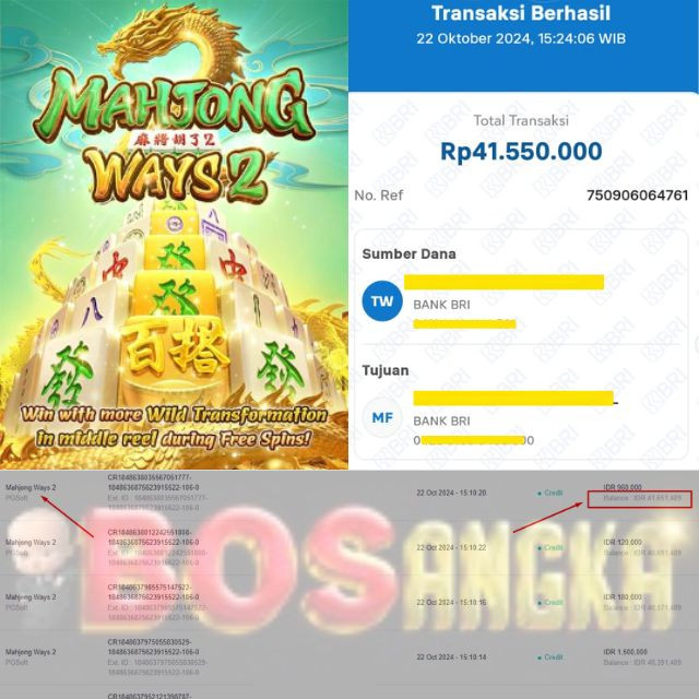 SELAMAT KEPADA ID XXXX JACKPOT PERMAINAN MAHJONG WAYS2 PG SOFT DI WEB BOSANGKA