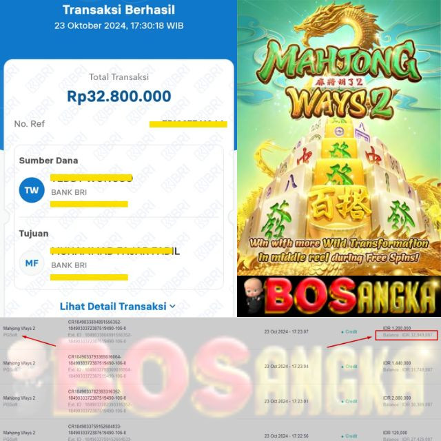 SELAMAT KEPADA ID XXXX JACKPOT PERMAINAN Mahjong Ways 2 Slot - PG Soft DI WEB BOSANGKA