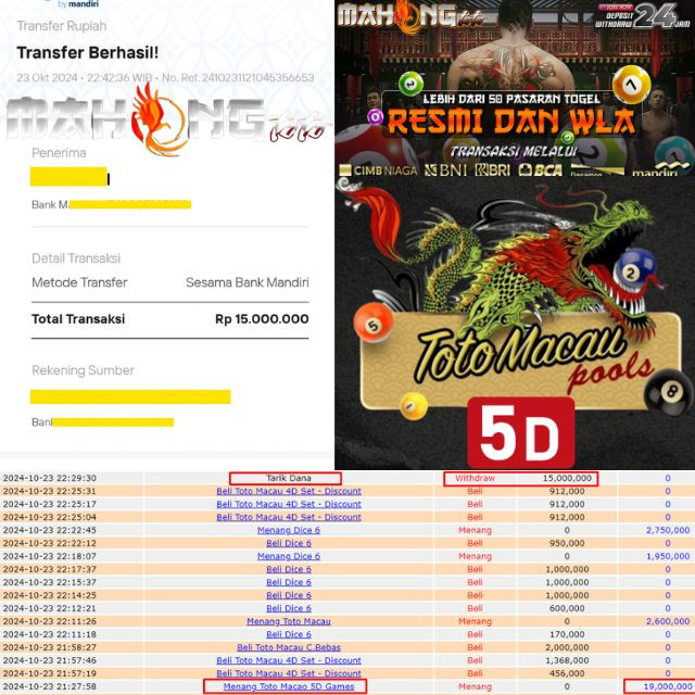 SELAMAT KEPADA ID XXXX JACKPOT PERMAINAN TOTOMACAU 5D GAMES DI WEB MAHONGTOTO