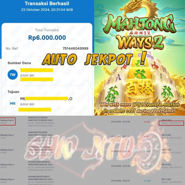 SELAMAT KEPADA ID XXXX JACKPOT PERMAINAN Mahjong Ways 2 Slot - PG Soft DI WEB SHIOJITU