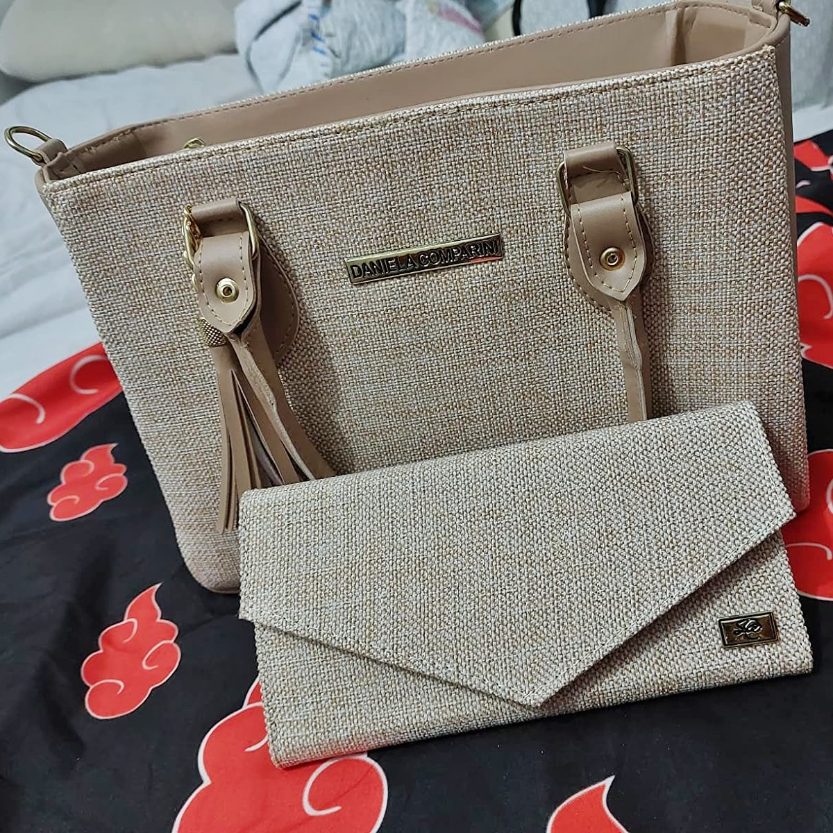 Bolsa Feminina Com Carteira Em Couro Ecologico – Palha