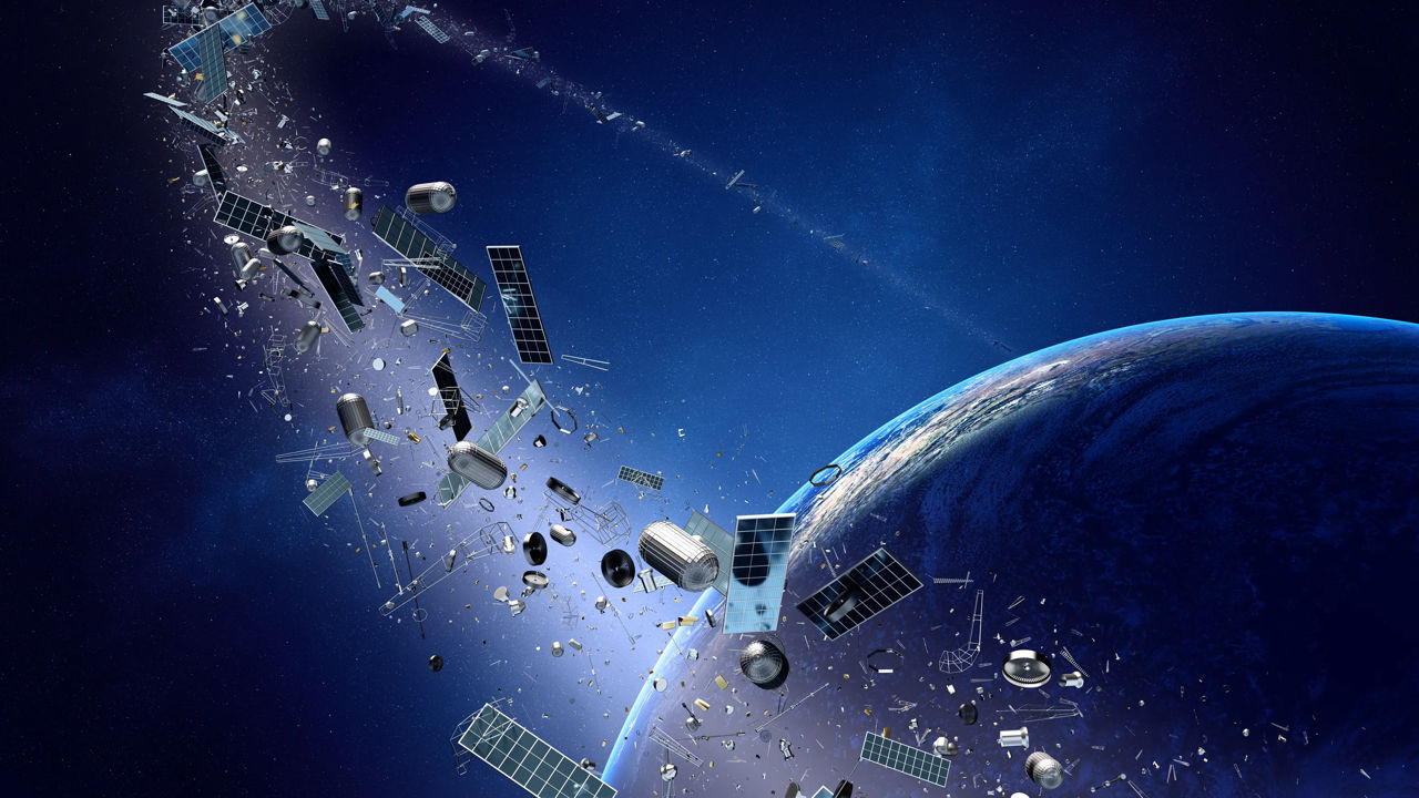 Space Debris, spazzatura dei detriti spaziali.