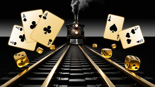 Leonardo Phoenix A deep black background with golden railroad 3.jpg