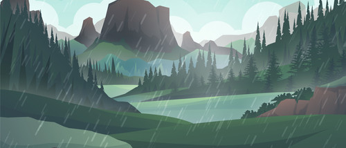 Peaceful hill and forest tree and mountains rock, Beautiful landscape, outdoors adventure on green a.jpg