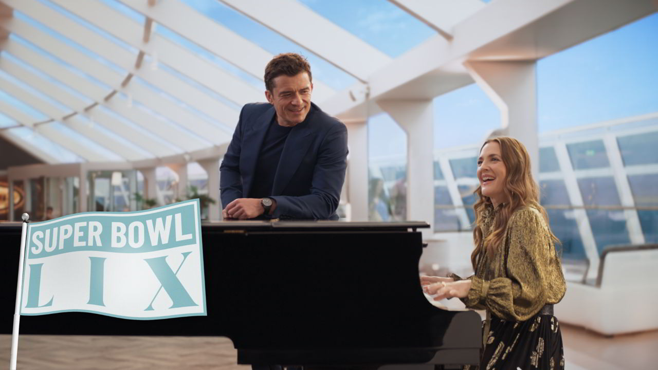 Drew Barrymore e Orlando Bloom protagonisti dello spot MSC Crociere per il Big Game del 9 febbraio 2025 Drew Barrymore e Orlando Bloom protagonisti dello spot MSC Crociere per il Big Game del 9 febbraio 2025