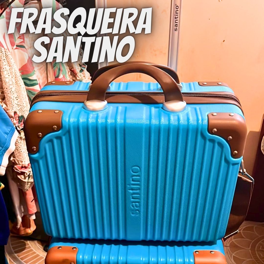 Frasqueira Necessarie de Viagens Palazzio Tamanho Único de mão ABS Rígida Fechamento em Ziper com Organizador Interno, Azul, Santino – PLF191U