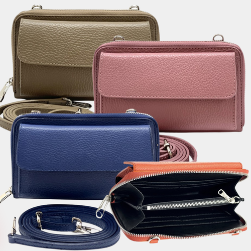 Leder Handytasche Crossbody Portemonnaie Schultertasche IN VIELEN FARBEN.png