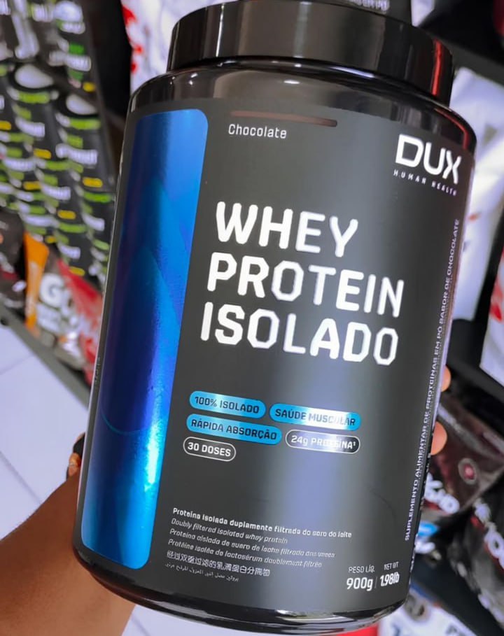 Whey Protein Isolado Dux Nutrition – Pote 900g Sabor Chocolate