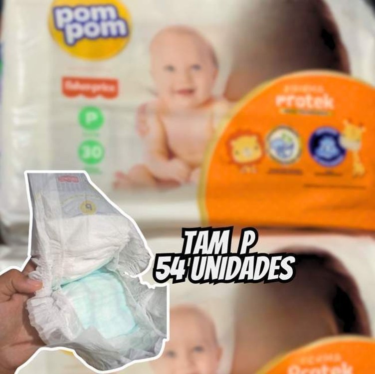 Fralda Pom Pom Protek Proteção de Mãe Mega P 54 Unidades