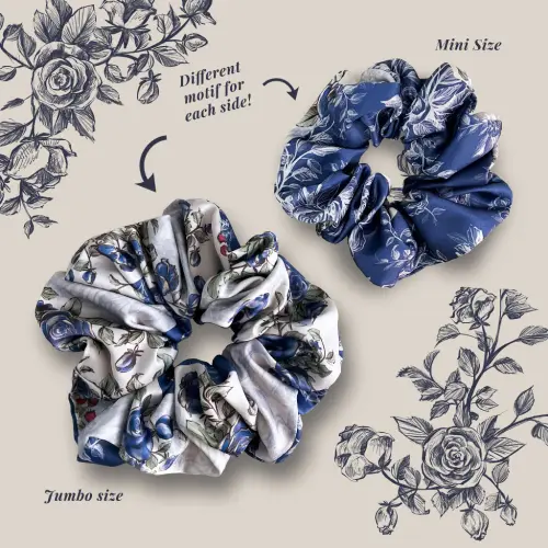 Scrunchie The Milkmaid en Bleu Jumbo Mini.webp