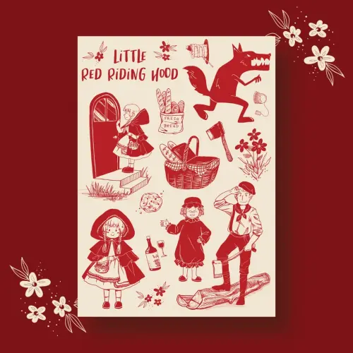 Sticker Sheet Little Red Riding Hood.webp