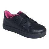 tenis world velco preto pink 5