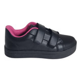 tenis world velco preto pink 3