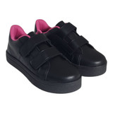 tenis world velco preto pink 2