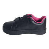 tenis world velco preto pink 1