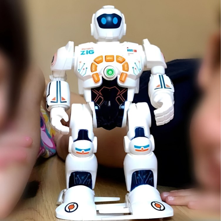 Robô Zig Educativo Infantil Brinquedo Anda Dança Ensina Inglês 25 Funções Top Cor Branco Polibrinq