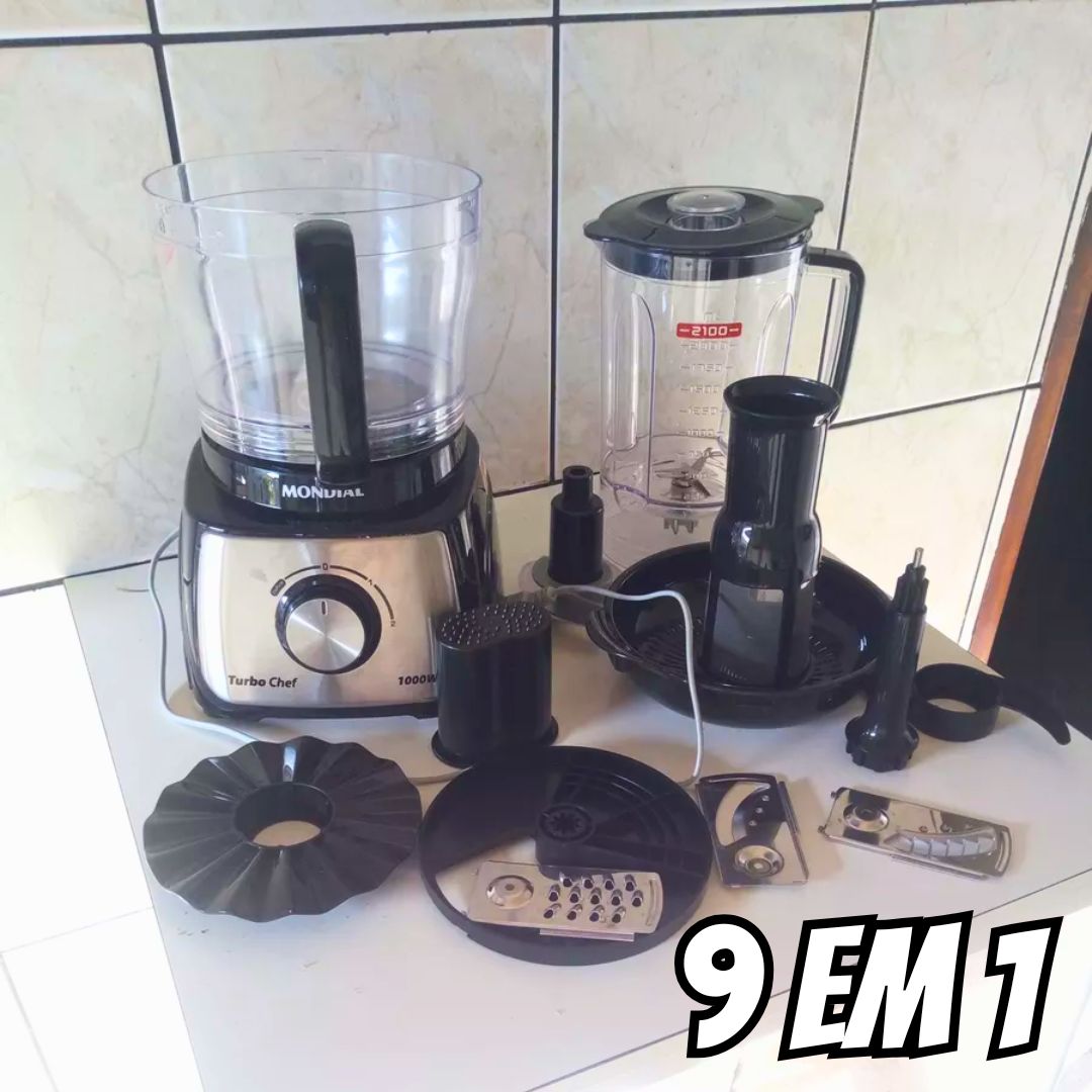 Mondial multiprocessador turbo chef 9 em 1 1000w Mpn-01-bf cor preto