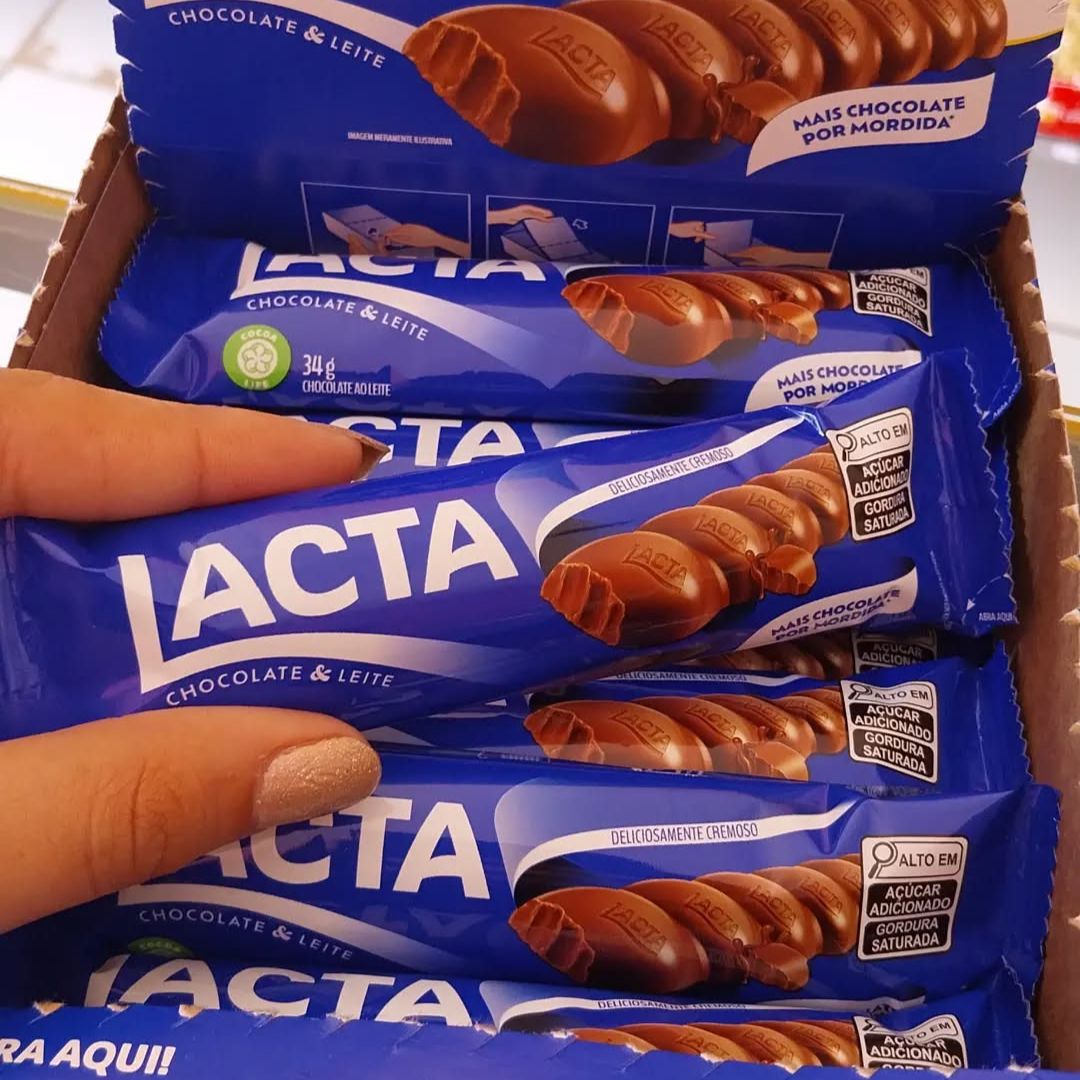 Chocolate Lacta Ao Leite Caixa Com 12 Unidades De 34g