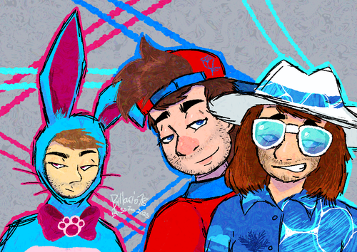Benny, Bill Newton, Beach Bro in my customized outfits.png