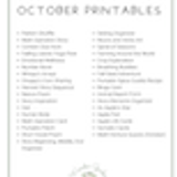 Walking in Wonder Curriculum 1st Grade 03.5 October Printables