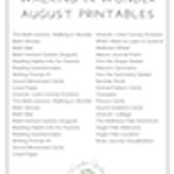 Walking in Wonder Curriculum 1st Grade 01.5 August Printables