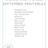 Welcoming Wonder Curriculum Kindergarten 02.5 September Printables