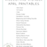 Welcoming Wonder Curriculum Kindergarten 09.5 April Printables