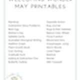 Welcoming Wonder Curriculum Kindergarten 10.5 May Printables