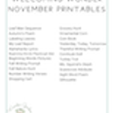 Welcoming Wonder Curriculum Kindergarten 04.5 November Printables