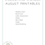Welcoming Wonder Curriculum Kindergarten 01.5 August Printables