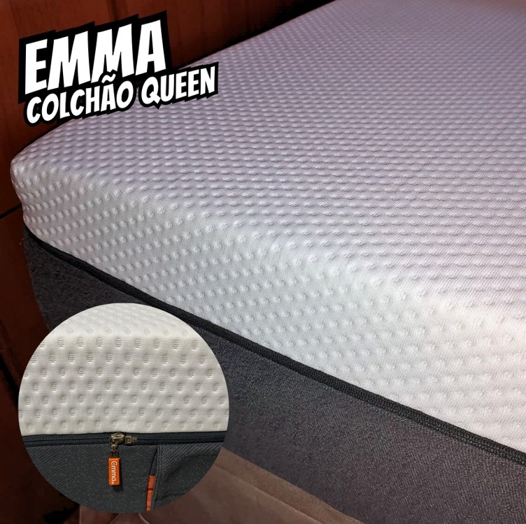 Colchão Emma Queen – Tecnologia Alemã Cor Branco/Cinza