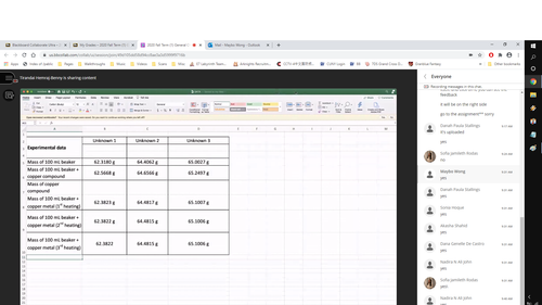 CH 151 lab 3 data