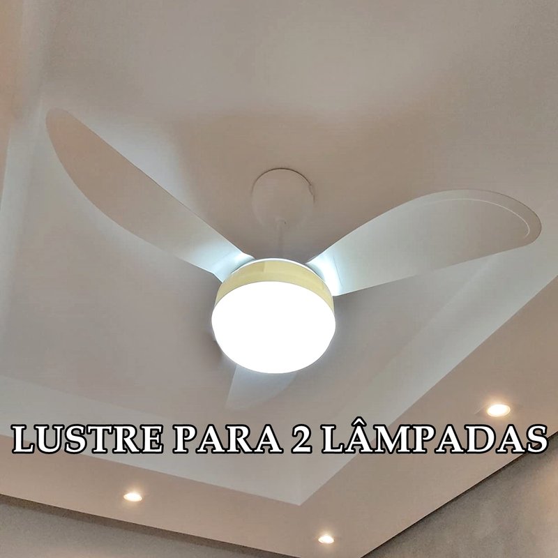 Ventilador De Teto Ventisol Fênix Led Branco 130w Com 3 Pás De Plástico, 960 mm De Diâmetro 127 v