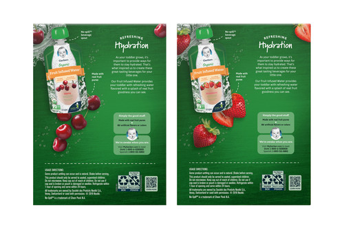 Gerber Organic Fruit Water Variety Pack (Cherry & Strawberry) 2