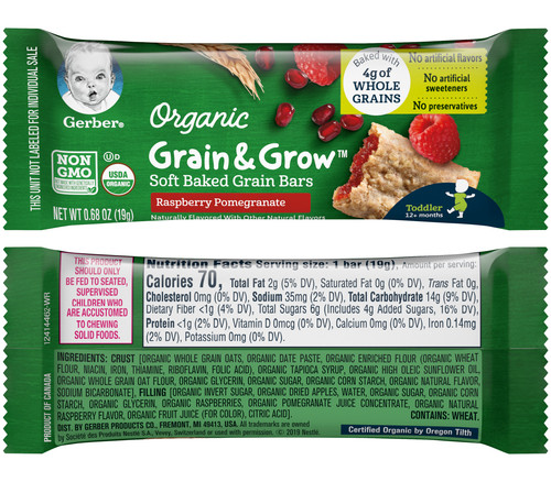 Gerber Organic Cereal Bars Variety Pack (3)