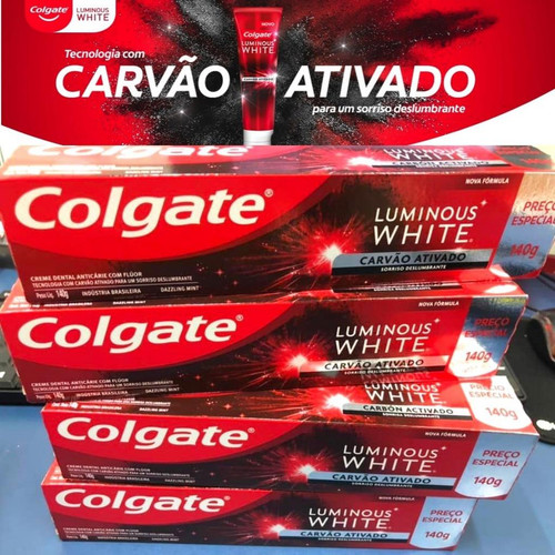 Colgate Creme Dental Clareador Luminous White Carvão Ativado 140G.jpg