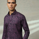 Purple Print Cotton Men's Premium Quality Shirt.png