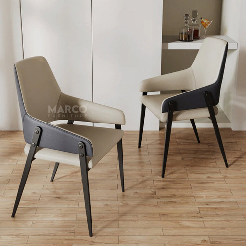 Oliver Designer Leather Dining Chair with Carbon Steel Frame and Curved Backrest.jpg