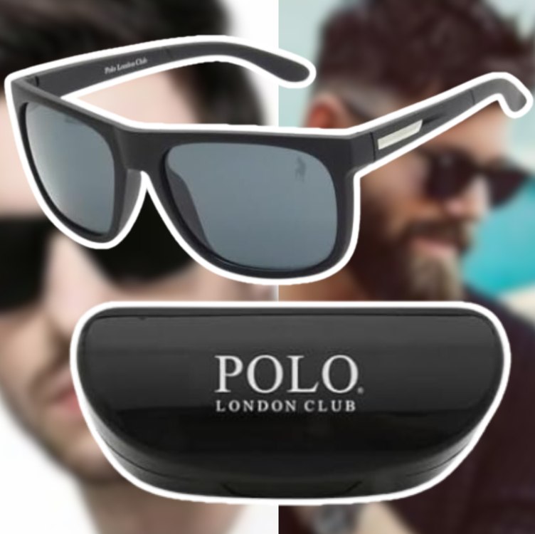 Óculos de Sol Casual esportivo Masculino Polo London Club com Proteção UVA/UVB