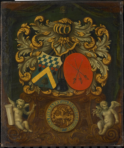 Unknown Альянс оружия Jacobus Loohoff и Johanna Pierraert, 1684, 1699, 54 cm х 44,5 cm, Холст, масло